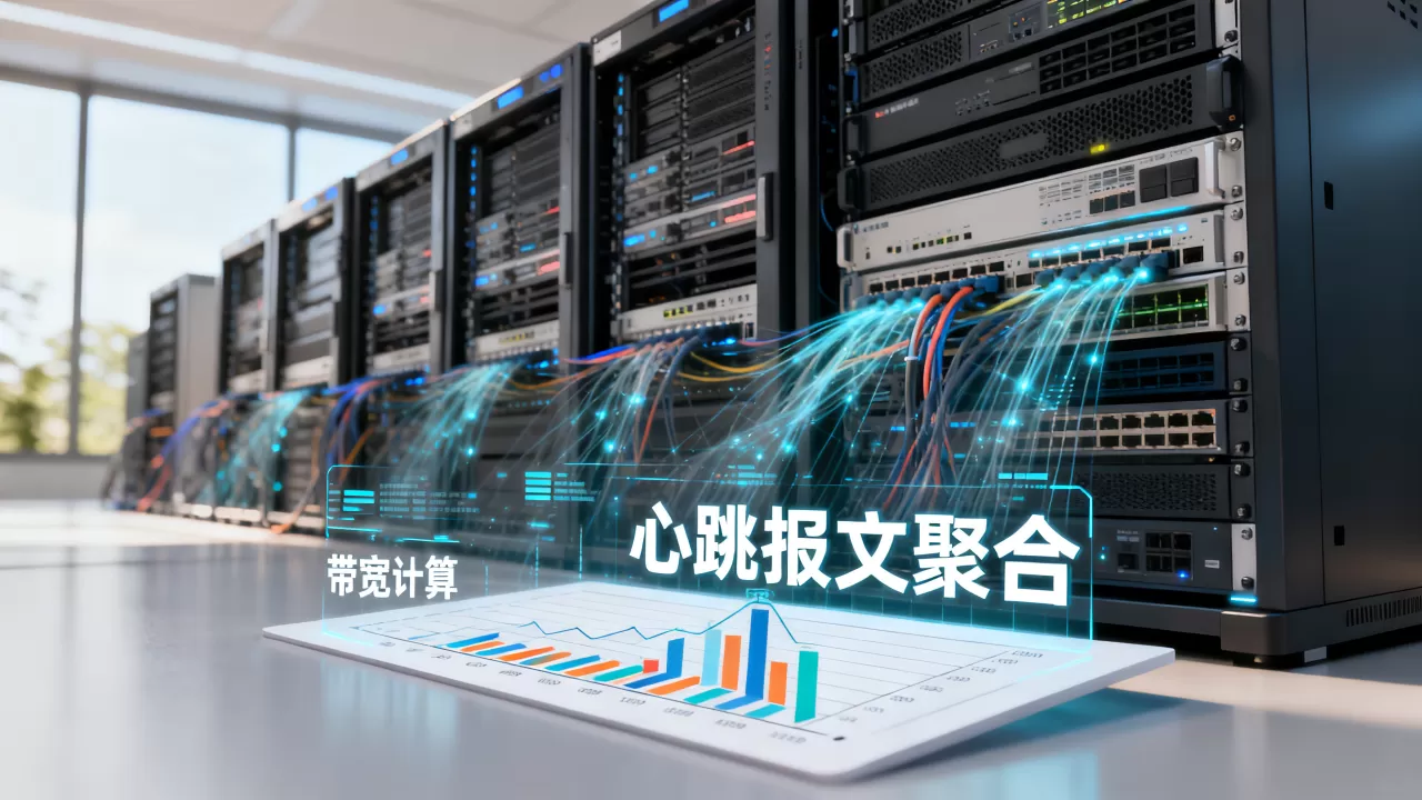 海量设备心跳报文聚合能减少多少带宽？如何计算，是什么