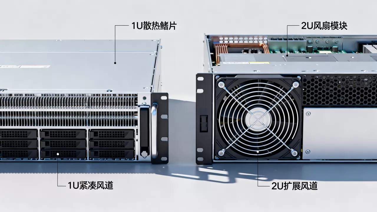 1U与2U机型的内部散热设计差异在哪，服务器散热性能区别大吗