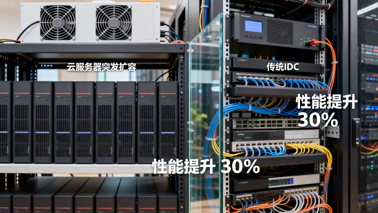 云服务器突发扩容对比传统 IDC 优势在哪，突发扩容性能提升多少？