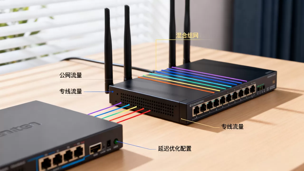混合组网中公网与专线流量如何分配,网络延迟高怎么办 混合组网中公网与专线流量如何分配,网络延迟高怎么办