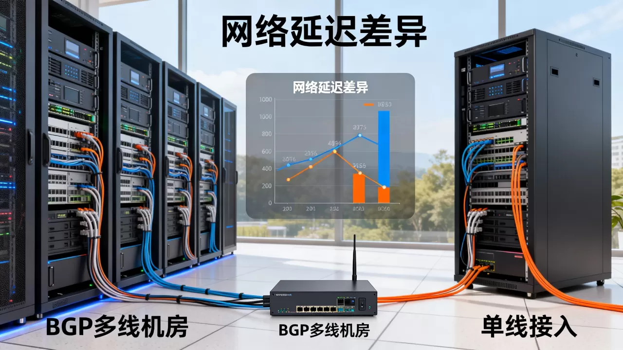 BGP多线机房和单线接入有什么区别，网络延迟差异大吗，怎么选