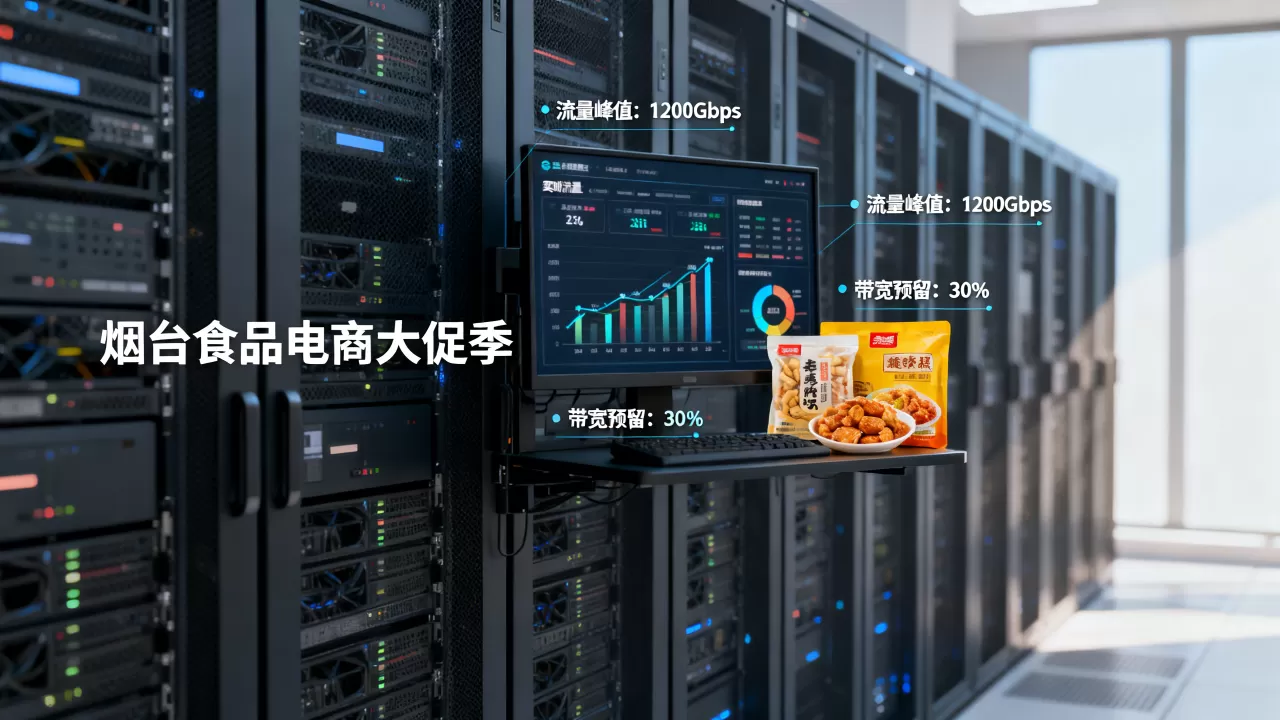 烟台食品电商大促季流量激增时大带宽租用该留多少余量，带宽租用预留多少才够用？