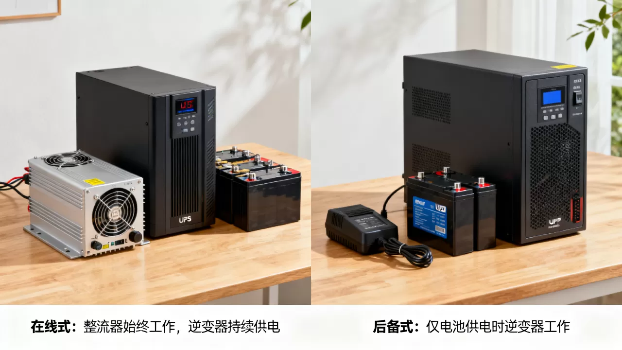UPS在线式和后备式工作原理的核心差异是什么,怎么区分? UPS在线式和后备式工作原理的核心差异是什么,怎么区分?
