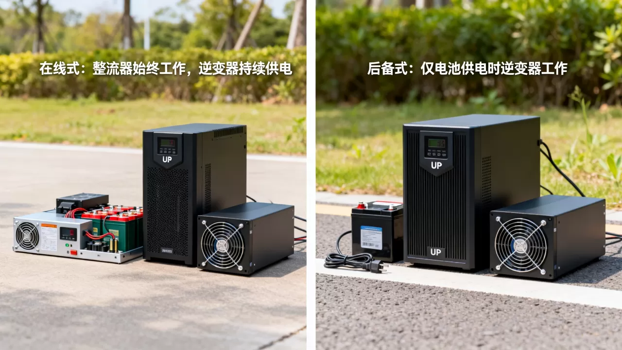 UPS在线式和后备式工作原理的核心差异是什么,怎么区分? UPS在线式和后备式工作原理的核心差异是什么,怎么区分?