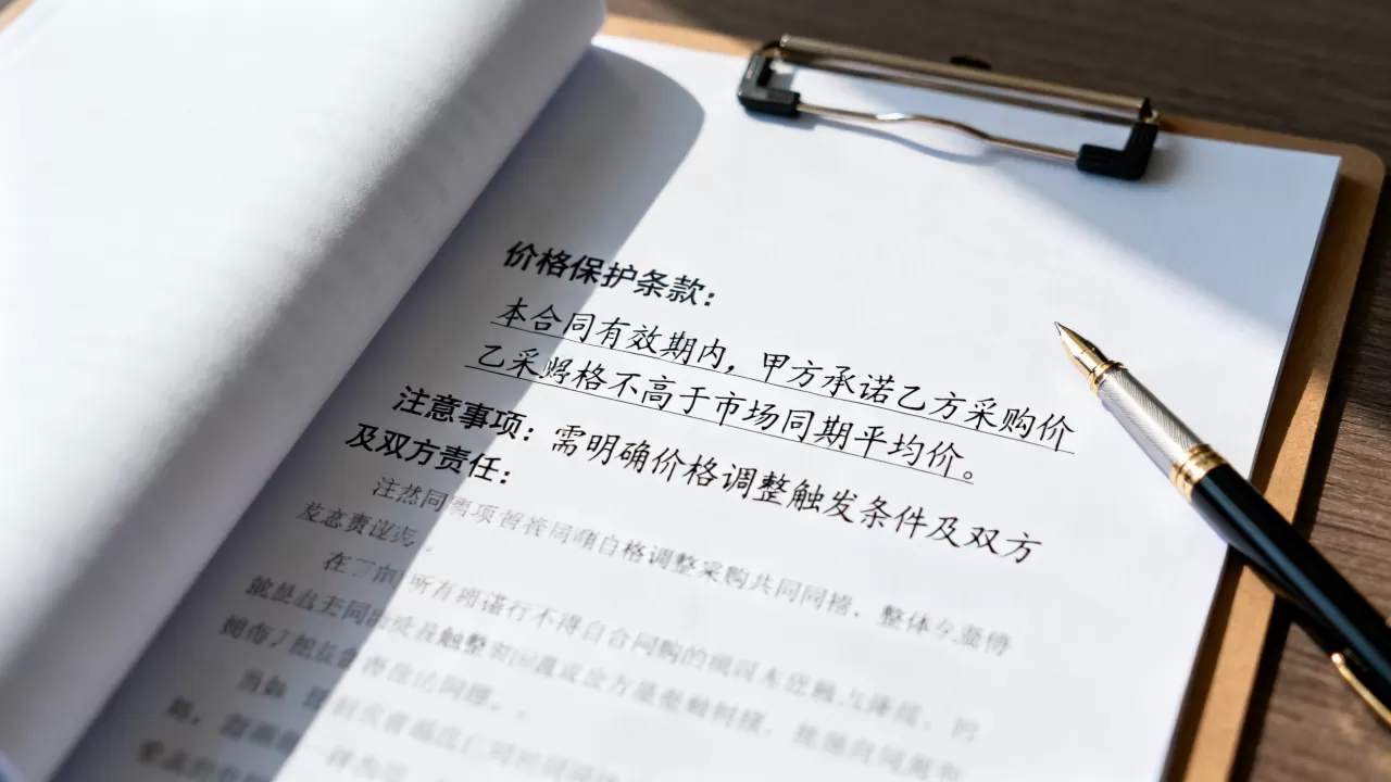 长期合同里的价格保护条款怎么写，有哪些注意事项？