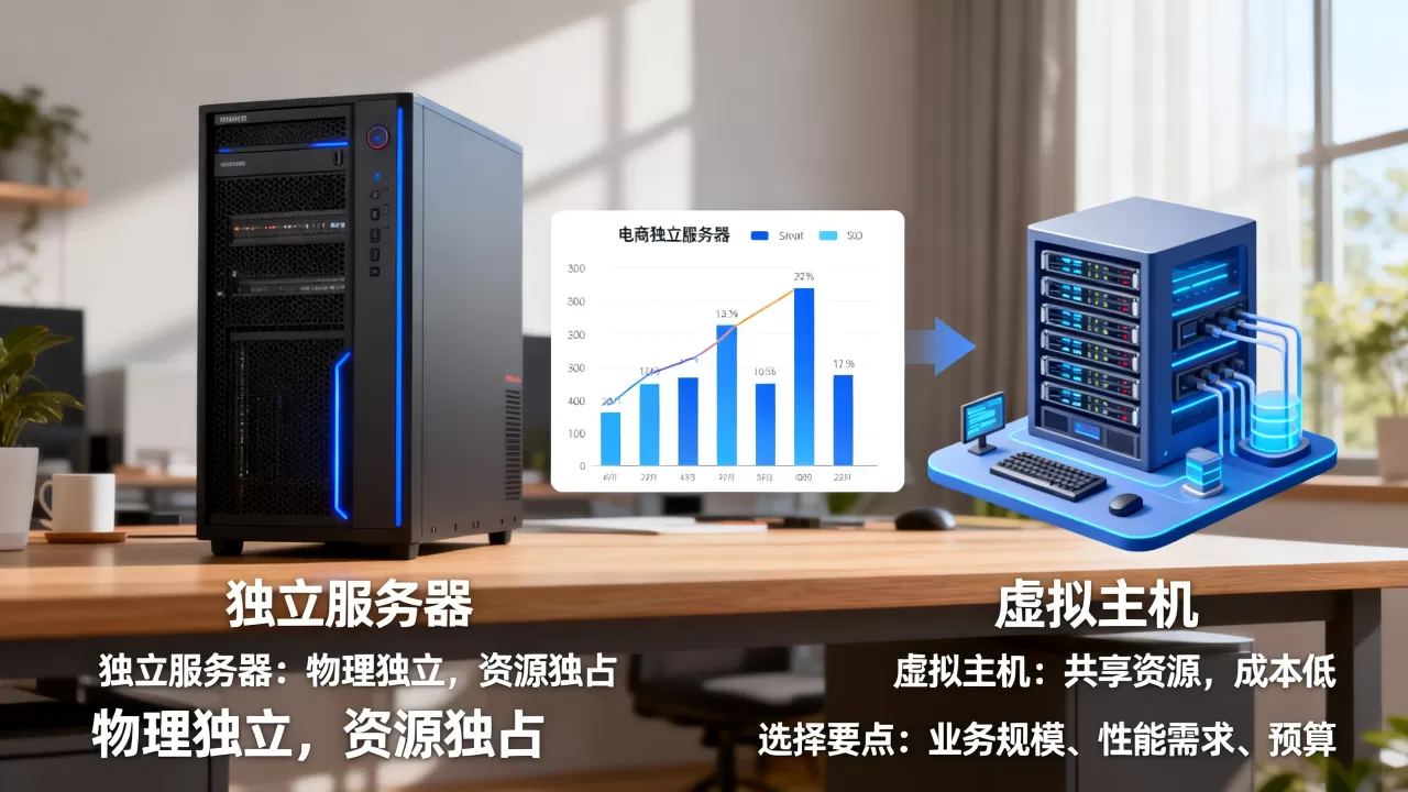 电商独立服务器与虚拟主机租用有什么区别，电商服务器租用怎么选