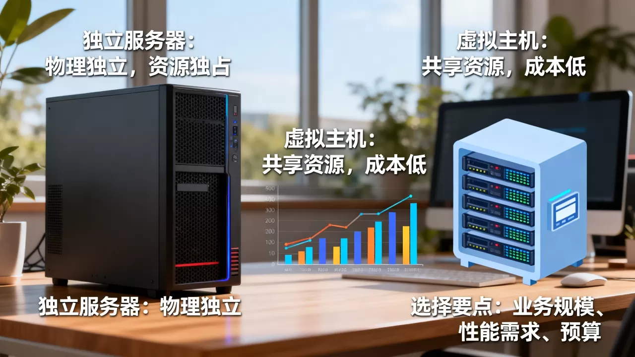 电商独立服务器与虚拟主机租用有什么区别，电商服务器租用怎么选