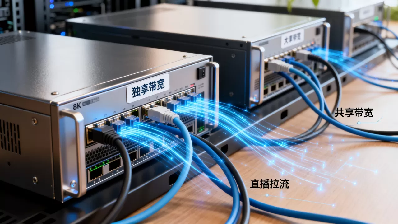 大带宽服务器跑直播拉流独享和共享的区别，独享带宽和共享带宽哪个好？