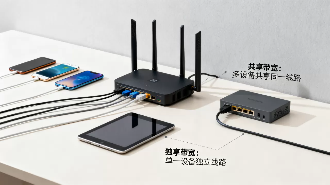 西安共享带宽和独享带宽有什么区别?怎么选才划算 西安共享带宽和独享带宽有什么区别?怎么选才划算