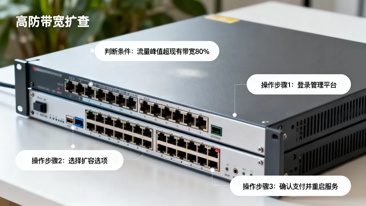 高防带宽扩容如何判断条件？高防带宽扩容操作步骤有哪些？