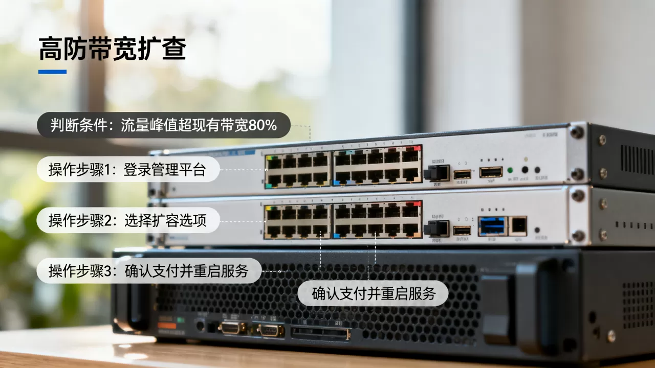 高防带宽扩容如何判断条件？高防带宽扩容操作步骤有哪些？