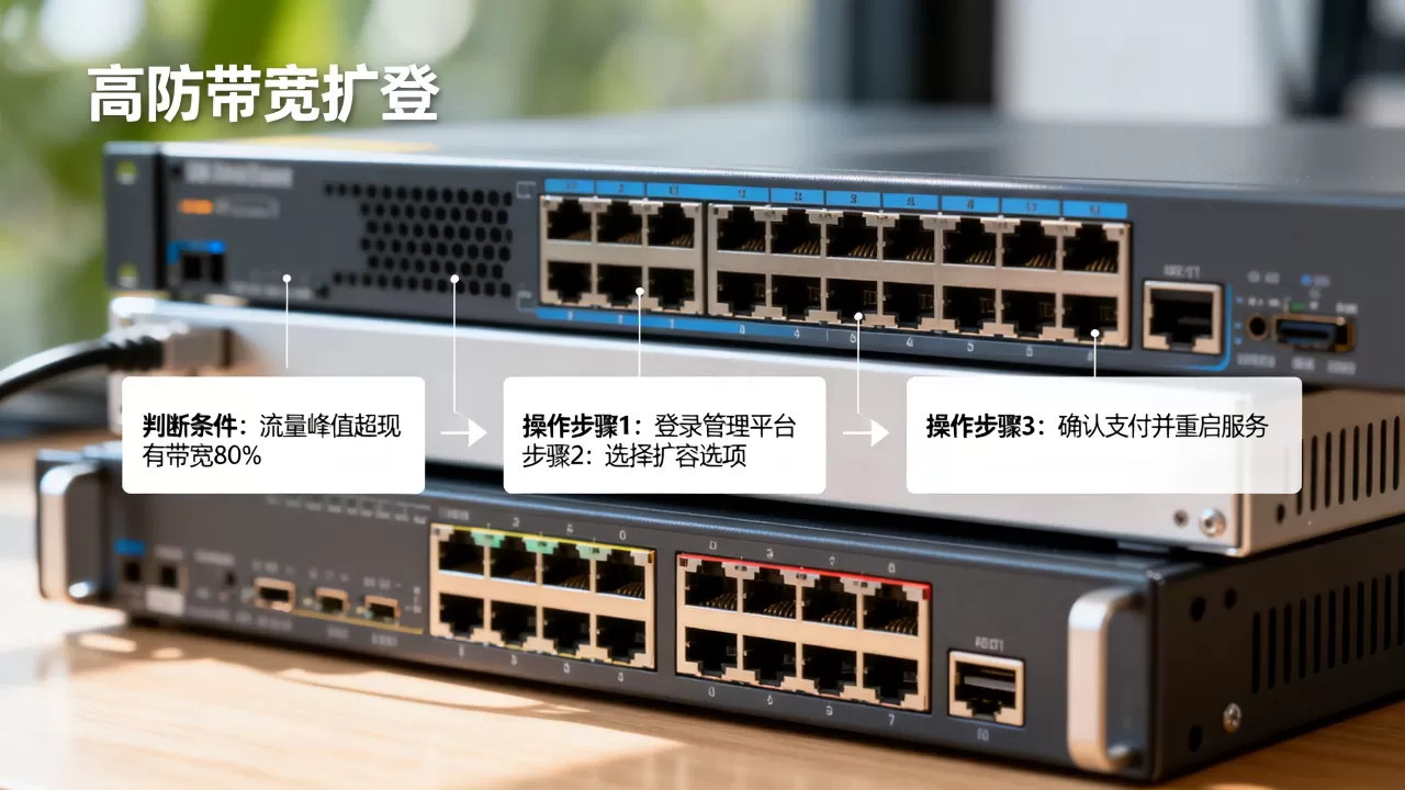 高防带宽扩容如何判断条件？高防带宽扩容操作步骤有哪些？