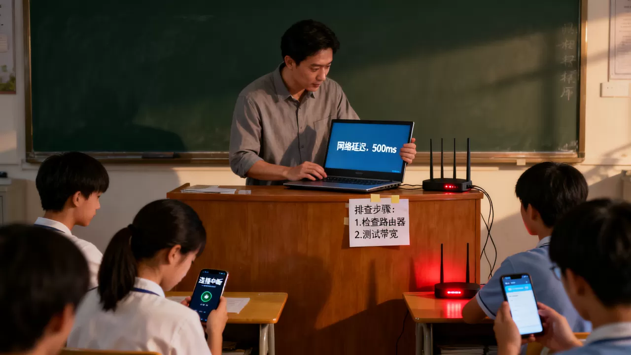 晚高峰课堂突然卡顿是遭遇攻击了吗，如何快速排查？