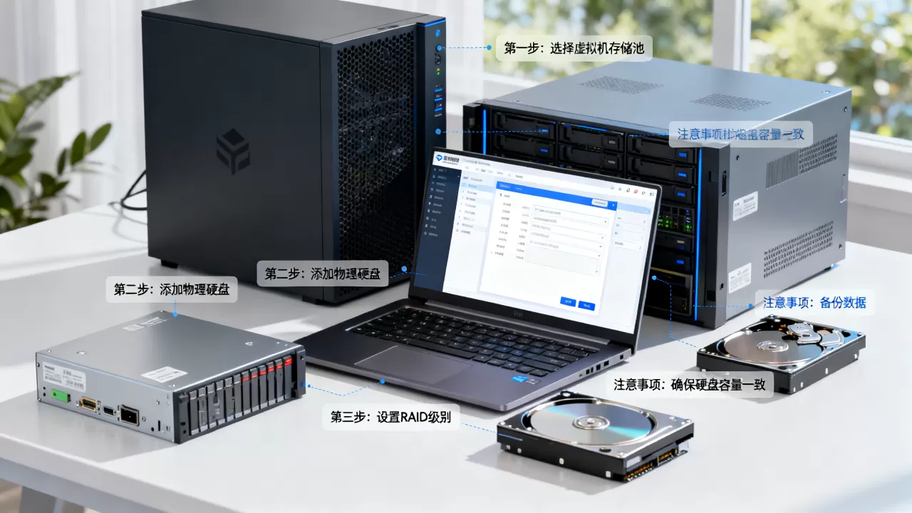 虚拟机raid设置,具体操作步骤和注意事项是什么?,虚拟机磁盘阵列配置教程 虚拟机raid设置,具体操作步骤和注意事项是什么?,虚拟机磁盘阵列配置教程
