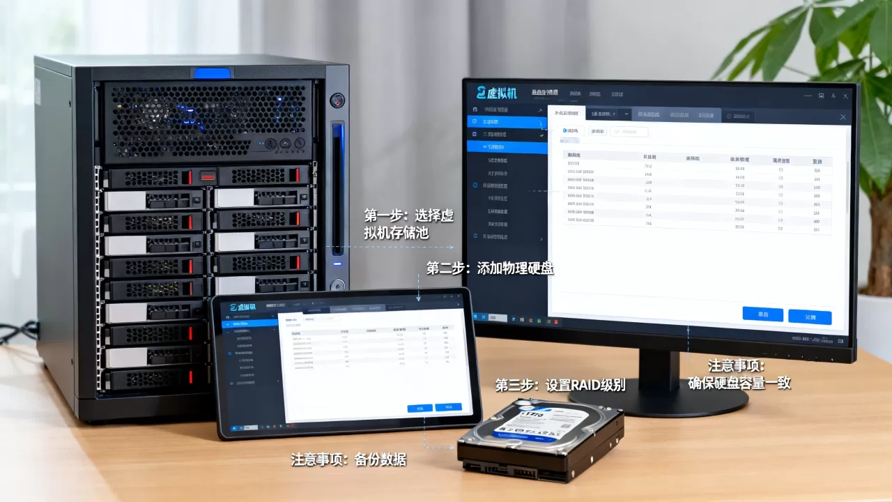 虚拟机raid设置,具体操作步骤和注意事项是什么?,虚拟机磁盘阵列配置教程 虚拟机raid设置,具体操作步骤和注意事项是什么?,虚拟机磁盘阵列配置教程