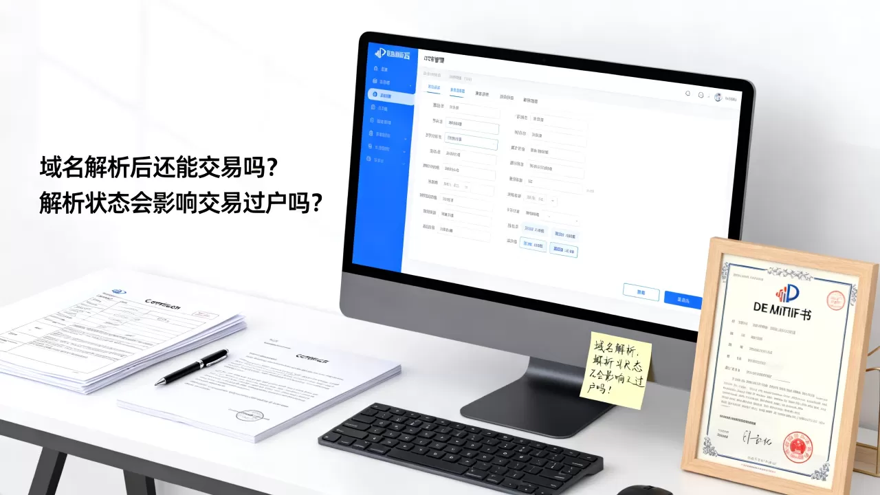 域名解析后还能交易吗？解析状态会影响交易过户吗？