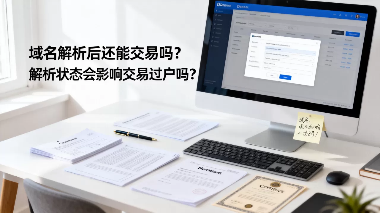 域名解析后还能交易吗？解析状态会影响交易过户吗？