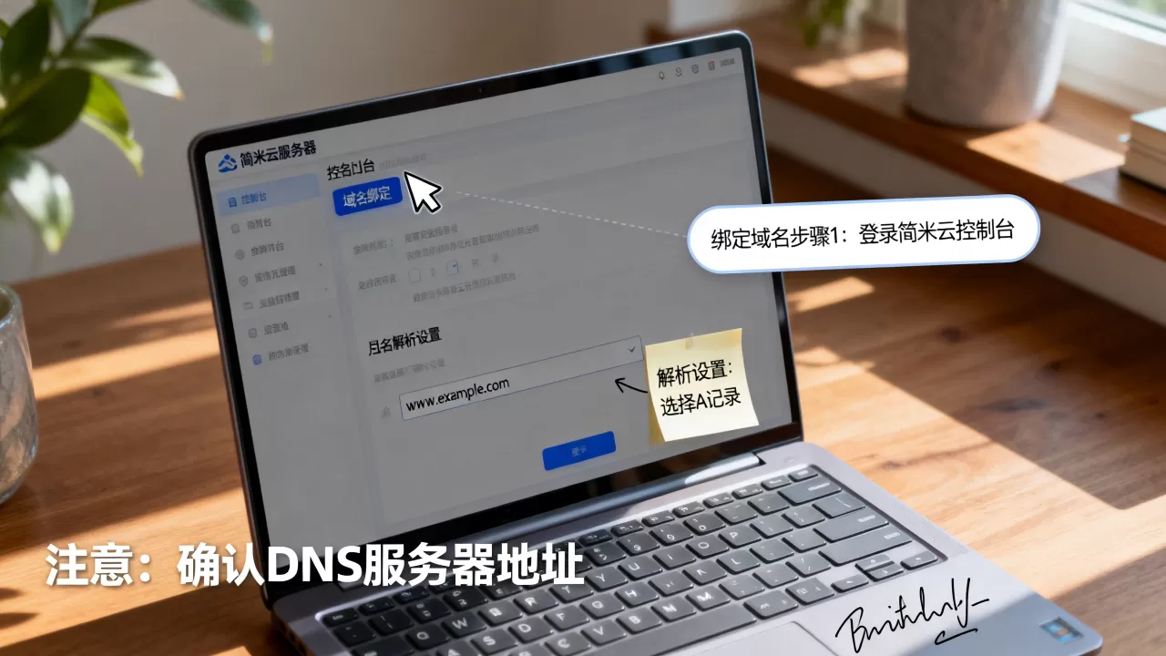 新手如何绑定简米云服务器域名？简米云服务器怎么绑定域名解析？