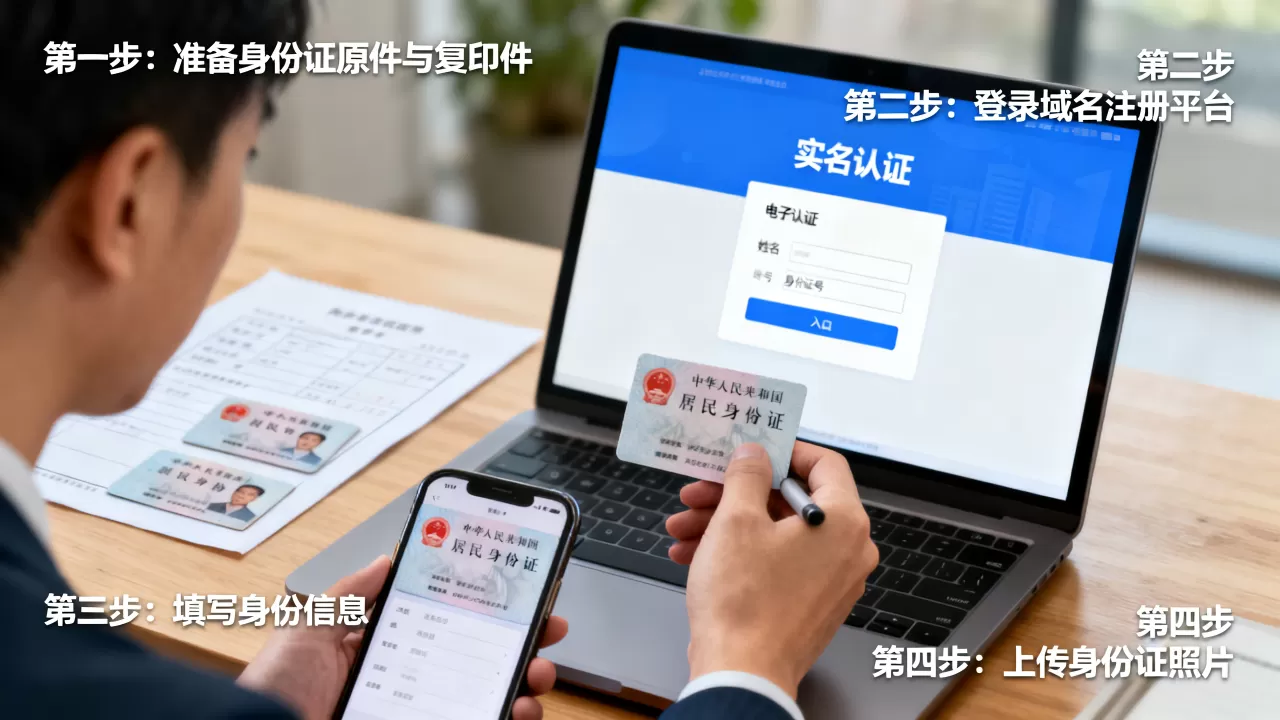 域名实名认证身份证怎么操作？需要准备什么材料？操作流程是什么