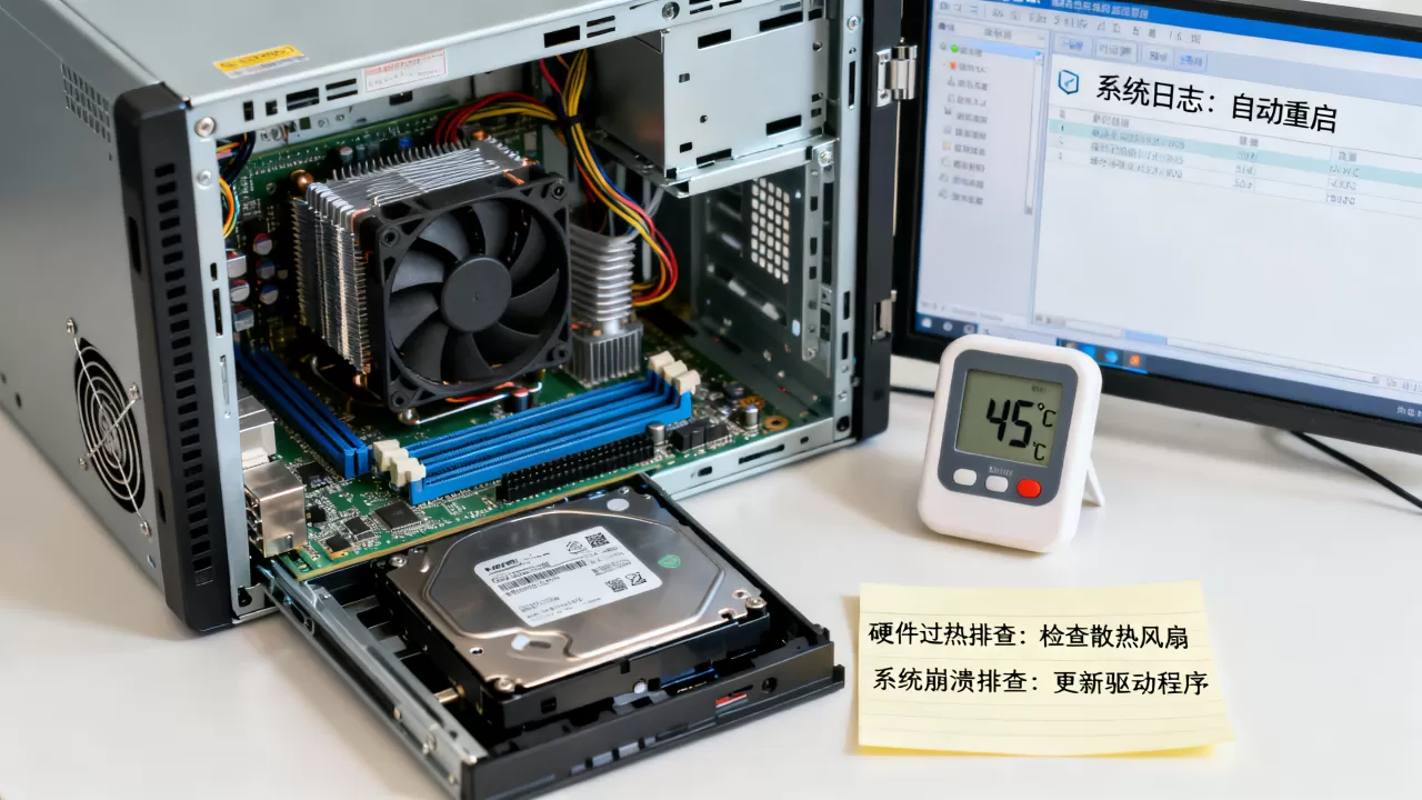 服务器自己重启是什么原因导致的?服务器自动重启故障排查方法,硬件过热还是系统崩溃? 服务器自己重启是什么原因导致的?服务器自动重启故障排查方法,硬件过热还是系统崩溃?