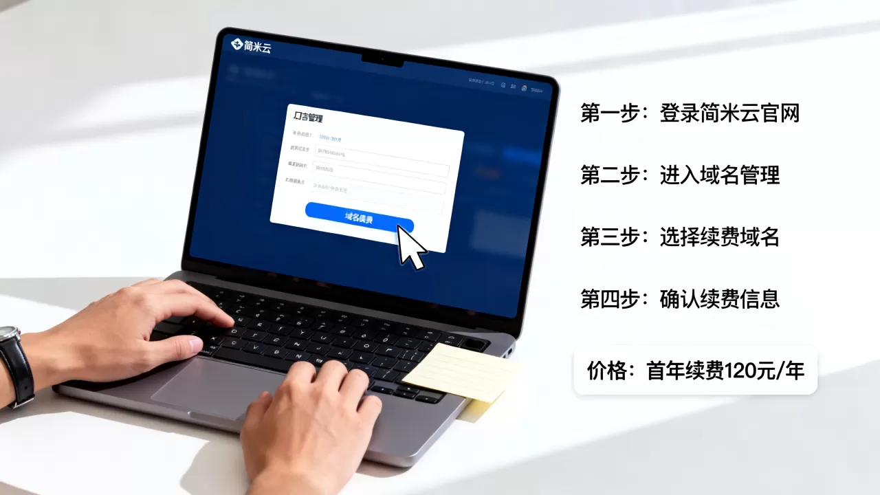 简米云域名续费流程是怎样的？简米云域名续费步骤和价格是多少？