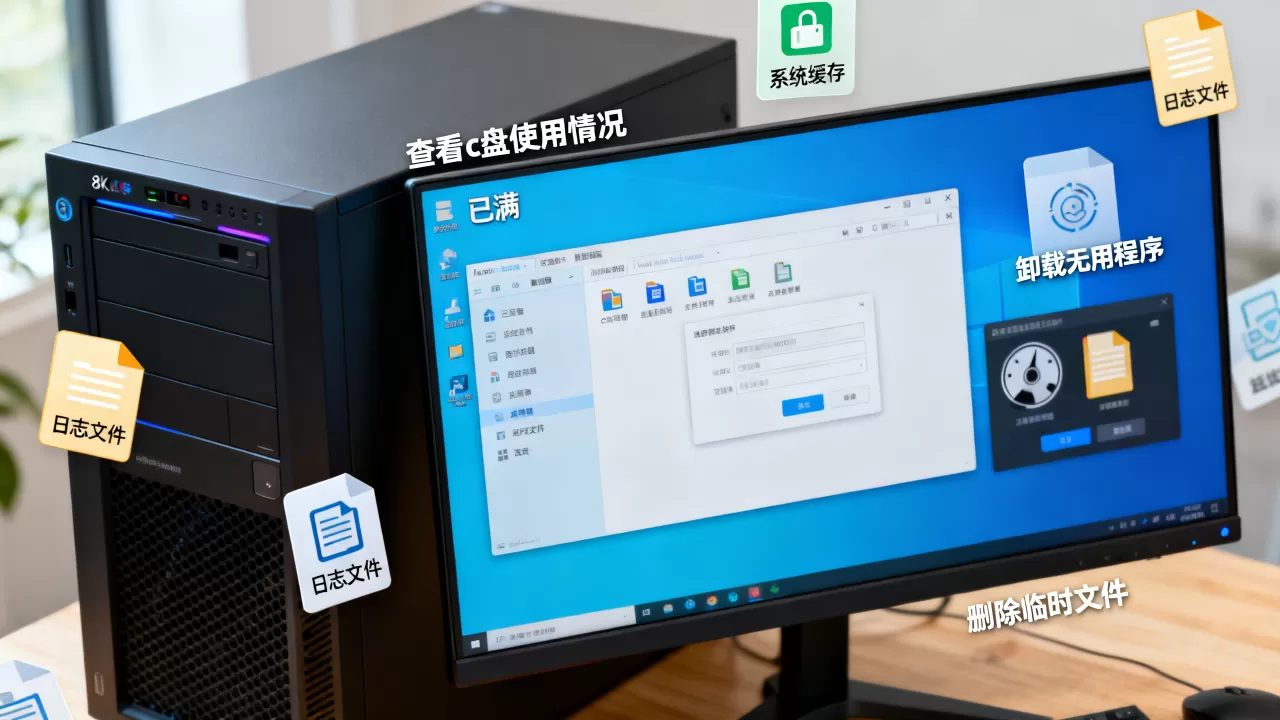 服务器虚拟内存c盘满了怎么办，虚拟内存不足如何清理释放空间