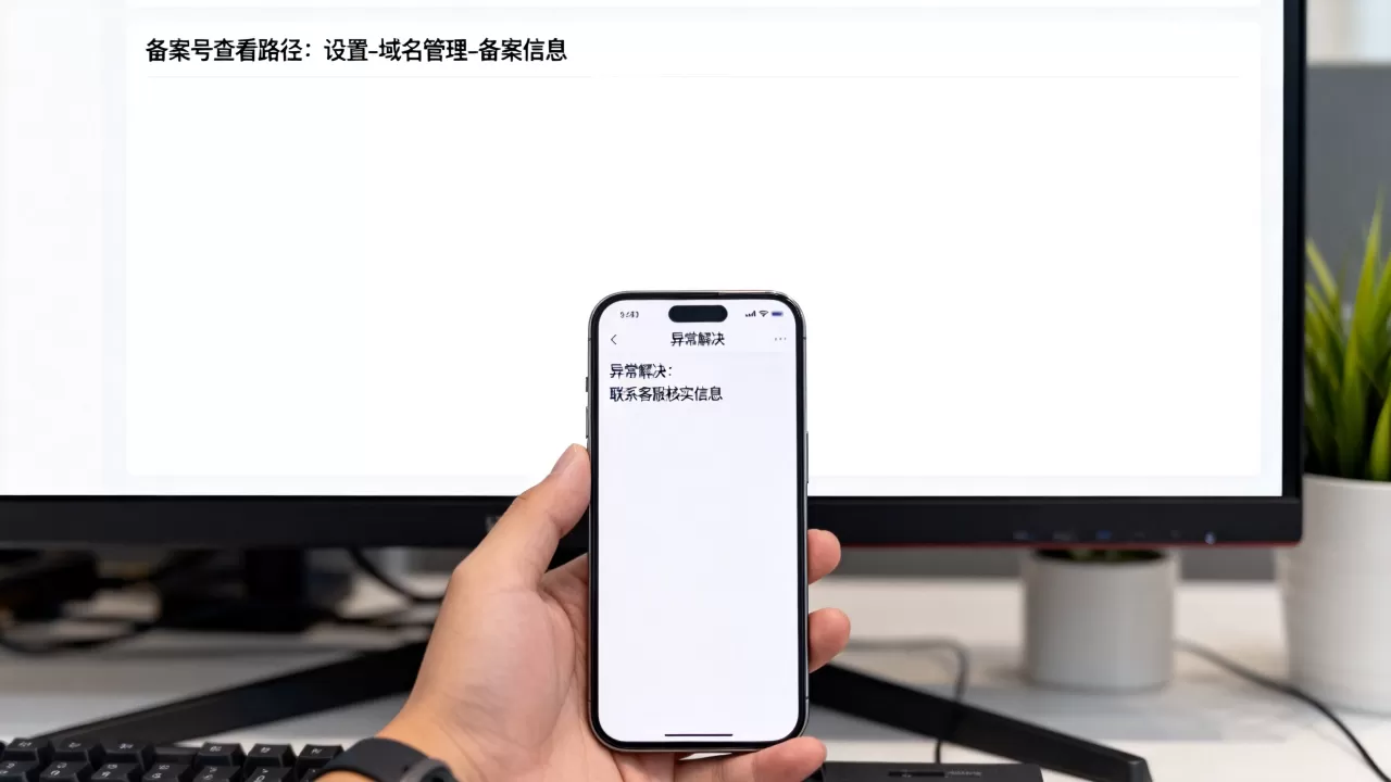 简米云域名备案号在哪里查看？，简米云备案号显示异常怎么办？