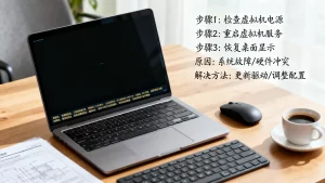 虚拟机突然黑屏怎么办？3步教你快速恢复桌面显示，虚拟机黑屏原因及解决方法