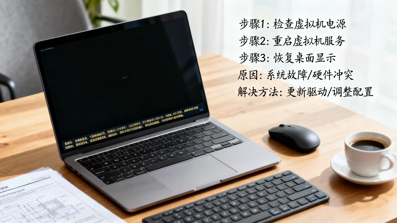 虚拟机突然黑屏怎么办?3步教你快速恢复桌面显示,虚拟机黑屏原因及解决方法 虚拟机突然黑屏怎么办?3步教你快速恢复桌面显示,虚拟机黑屏原因及解决方法