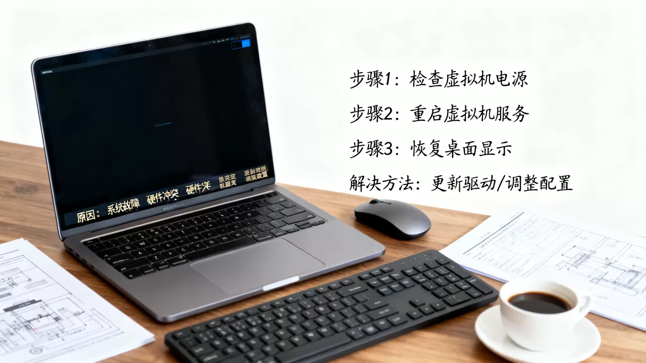 虚拟机突然黑屏怎么办?3步教你快速恢复桌面显示,虚拟机黑屏原因及解决方法 虚拟机突然黑屏怎么办?3步教你快速恢复桌面显示,虚拟机黑屏原因及解决方法