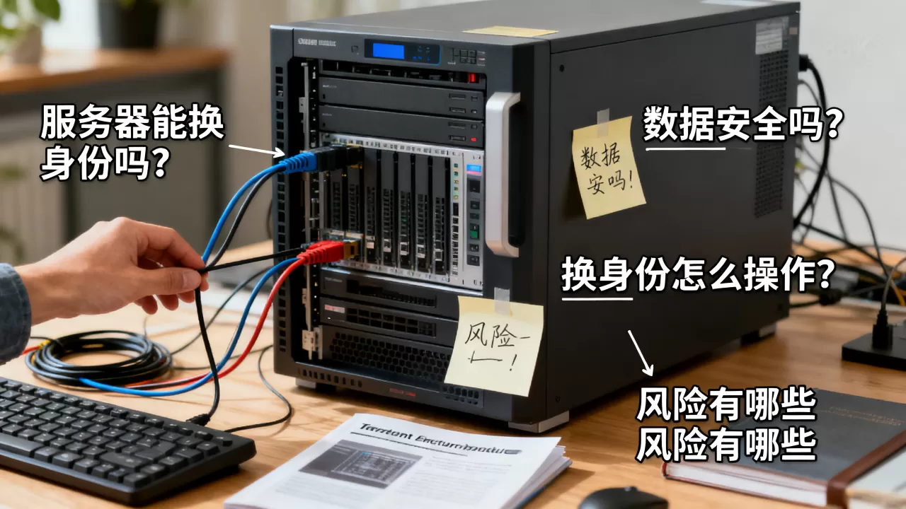 服务器能换身份吗？数据安全吗？，换身份怎么操作？风险有哪些