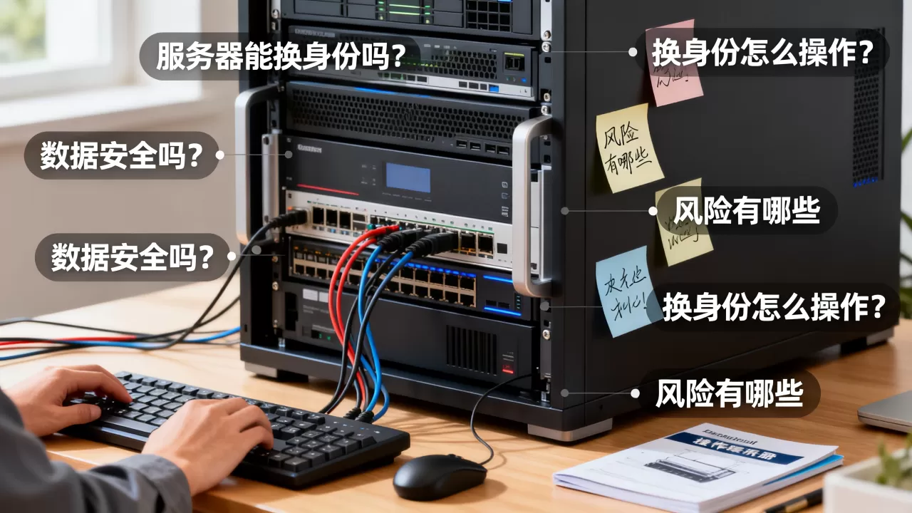 服务器能换身份吗？数据安全吗？，换身份怎么操作？风险有哪些