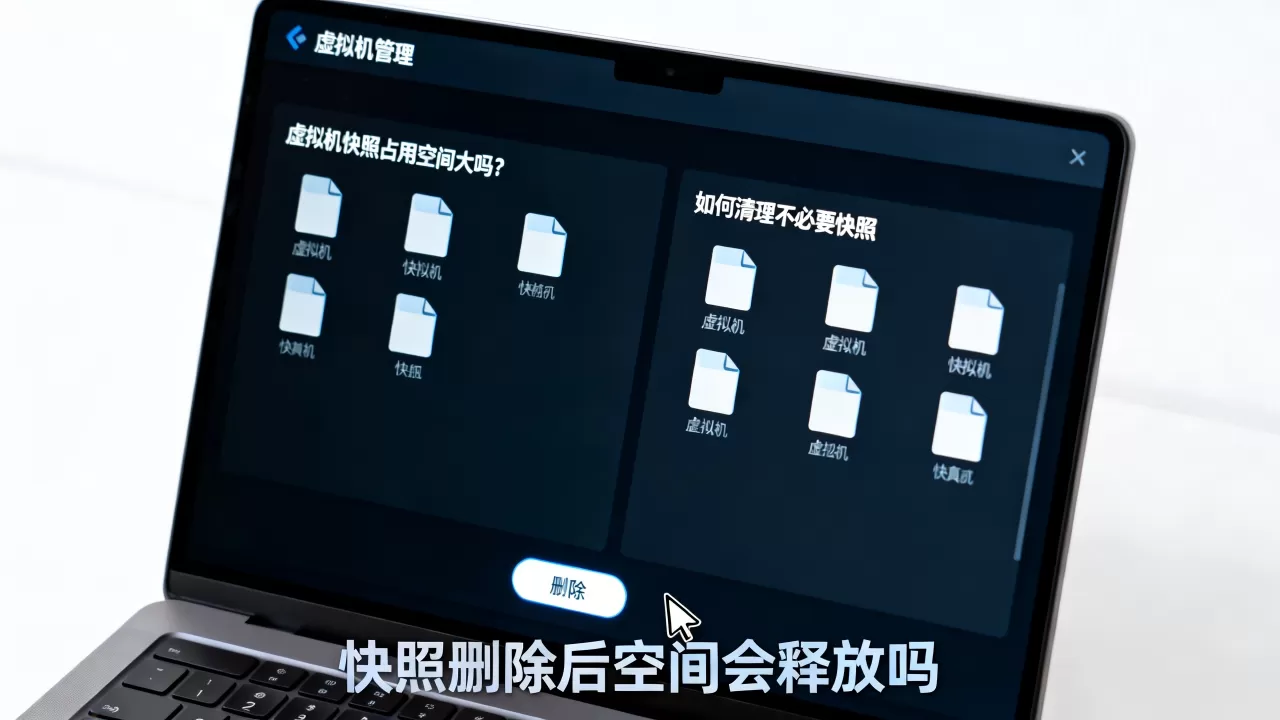 虚拟机快照占用空间大吗？如何清理不必要快照，快照删除后空间会释放吗