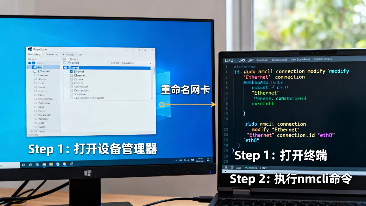 虚拟机网卡名称怎么修改？Win/Linux网卡改名步骤是什么？
