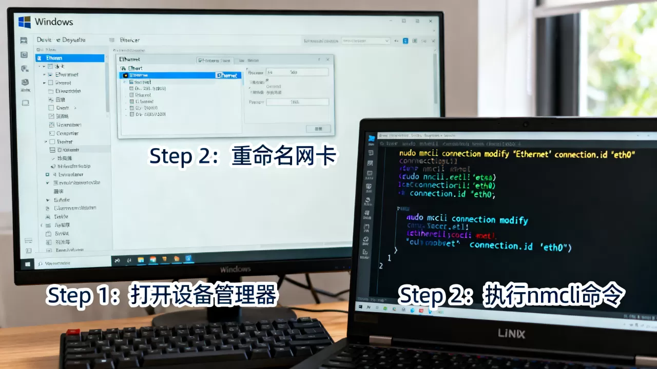 虚拟机网卡名称怎么修改？Win/Linux网卡改名步骤是什么？