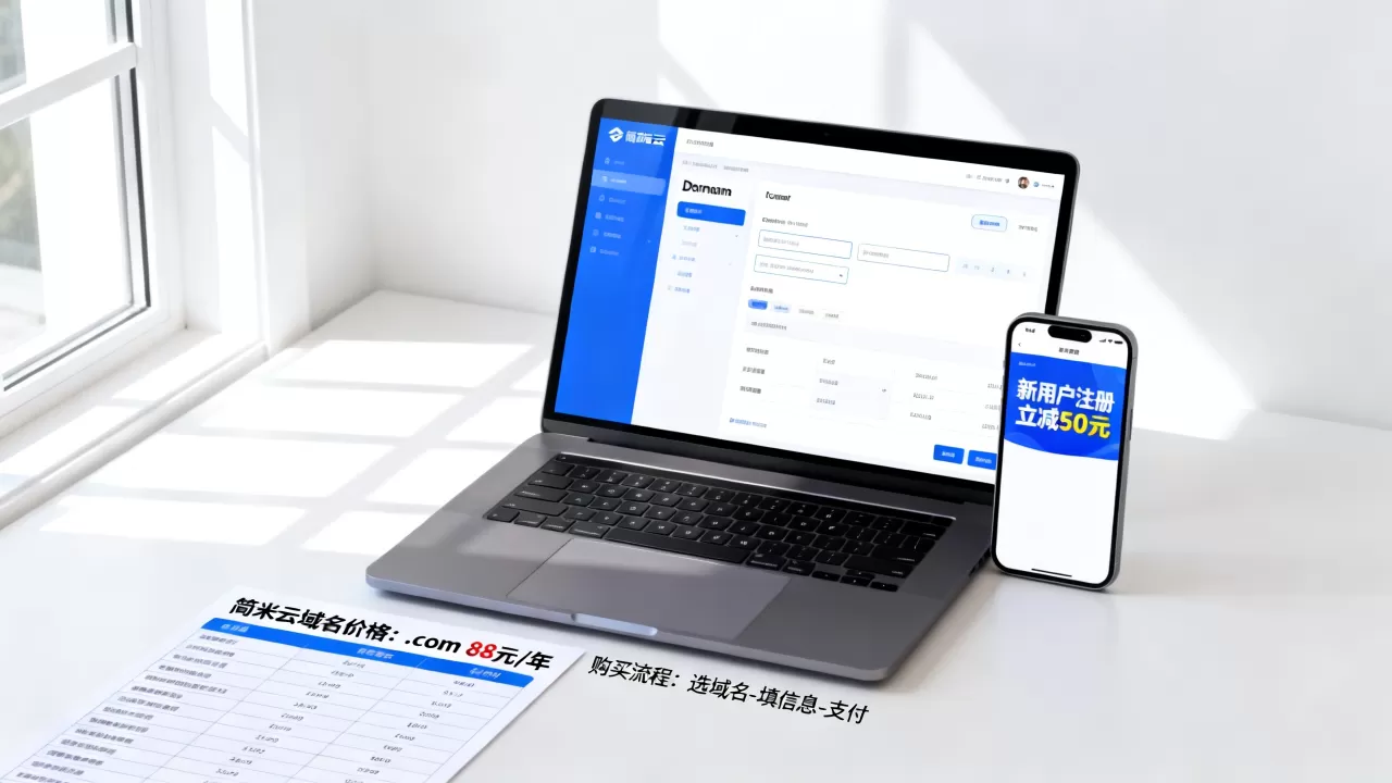 简米云域名多少钱？新用户注册有优惠吗,怎么买划算