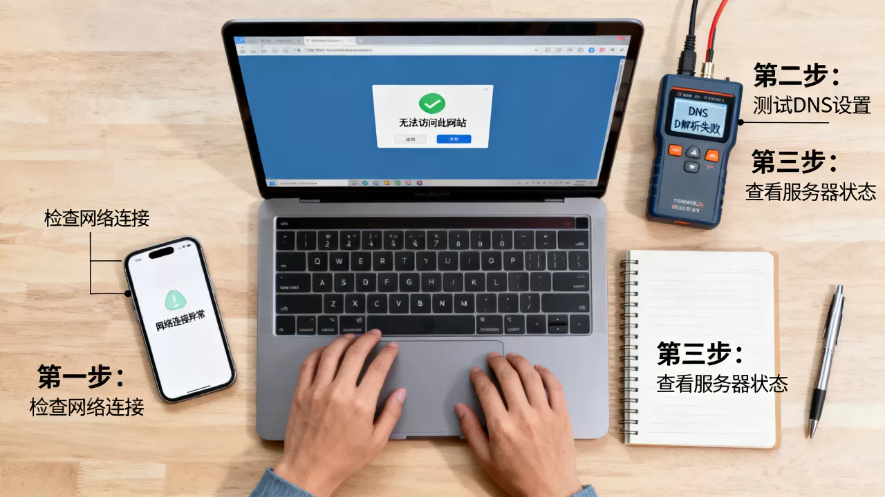 服务器网页打不开网页怎么办?排查步骤有哪些?,网站无法访问快速诊断方法 服务器网页打不开网页怎么办?排查步骤有哪些?,网站无法访问快速诊断方法