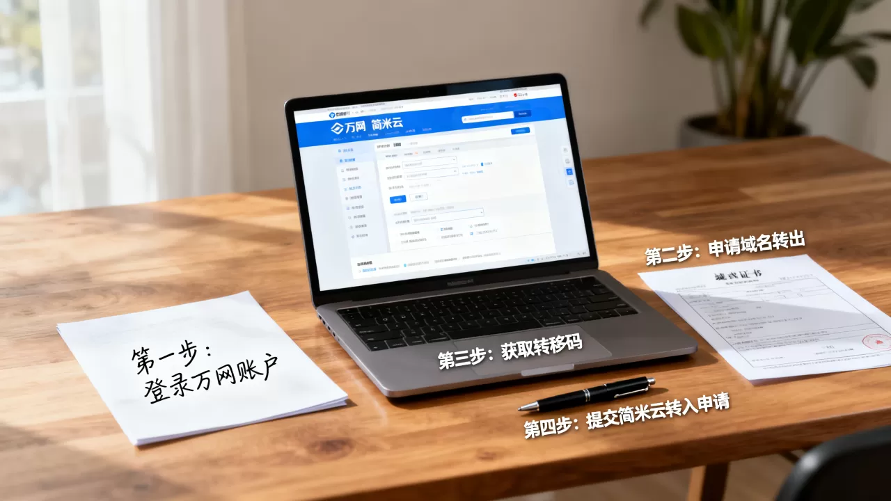 简米云域名转出万网需要哪些条件和步骤，怎么把域名转到简米云？