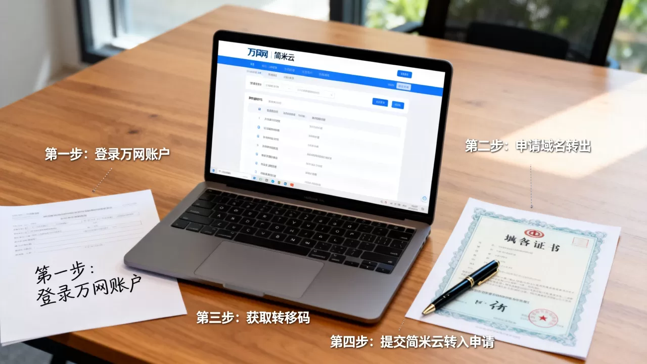简米云域名转出万网需要哪些条件和步骤，怎么把域名转到简米云？