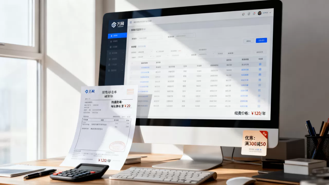 万网白金词域名续费贵吗？有哪些隐藏费用和优惠