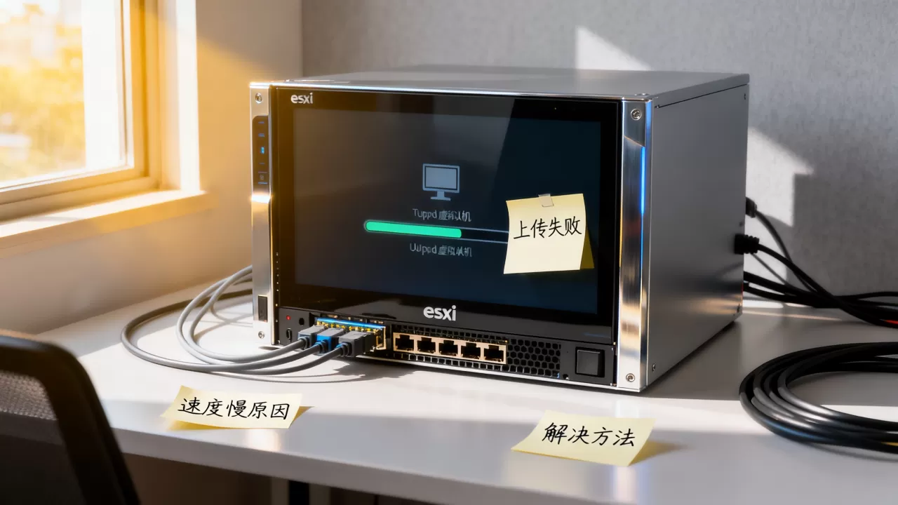 esxi上传虚拟机失败怎么办，上传速度慢的原因及解决方法