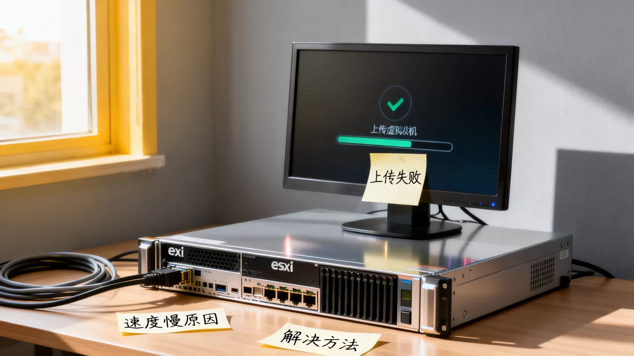 esxi上传虚拟机失败怎么办，上传速度慢的原因及解决方法