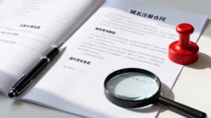 中文域名注册合同书包含哪些关键条款和注意事项，违约责任怎么约定？