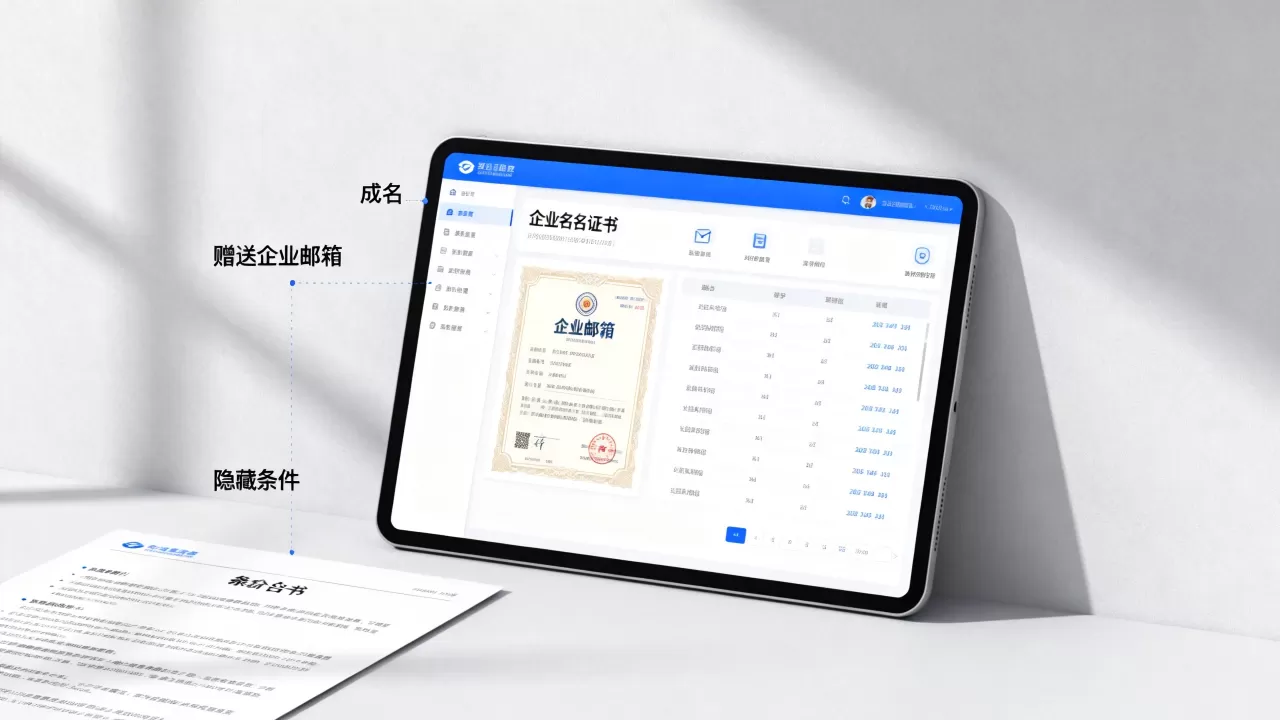 购买域名赠送企业邮箱靠谱吗，免费企业邮箱隐藏条件有哪些？
