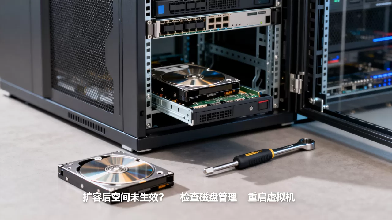 虚拟机硬盘扩容后空间未生效？扩容后磁盘空间没变化怎么解决？