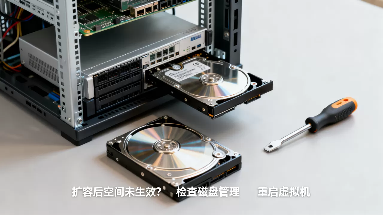 虚拟机硬盘扩容后空间未生效？扩容后磁盘空间没变化怎么解决？